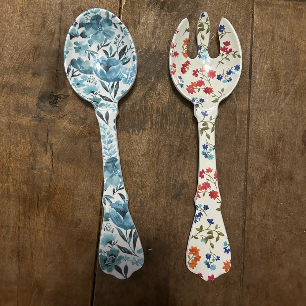 Pioneer Woman Patchwork Melody Salad Utensil Set